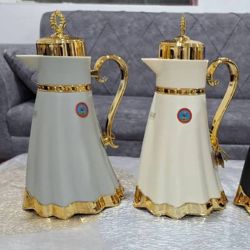 فلاسک 1لیتری شیشه صورتی طرح عروس رومانتیک