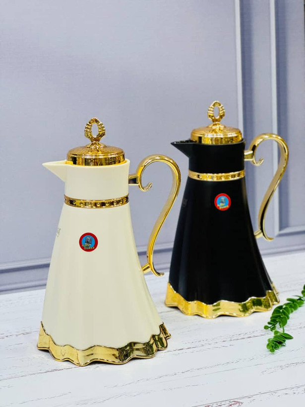 فلاسک 1لیتری شیشه صورتی طرح عروس رومانتیک
