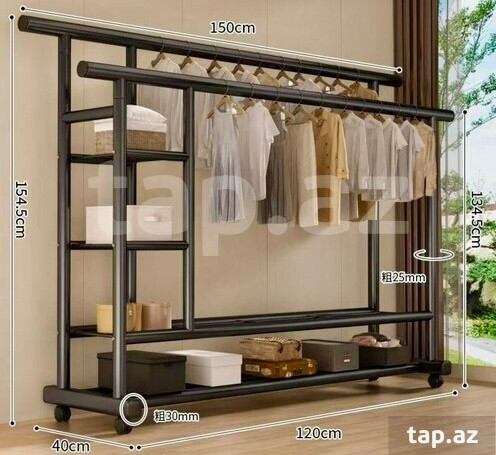 رگال دوبل چرخدار دوطبقه مدل jl8738 تحمل وزن ۱۰۰ کیلو گرم _ مشکی