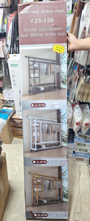 رگال دوبل چرخدار دوطبقه مدل jl8738 تحمل وزن ۱۰۰ کیلو گرم _ مشکی