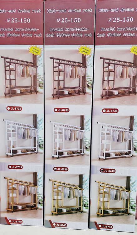 رگال دوبل چرخدار دوطبقه مدل jl8738 تحمل وزن ۱۰۰ کیلو گرم _ مشکی